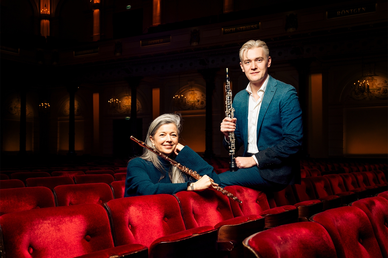 Solohoboïst Ivan Podyomov en solofluitiste Emily Beynon: ‘Het hele orkest is op veel momenten solist’
