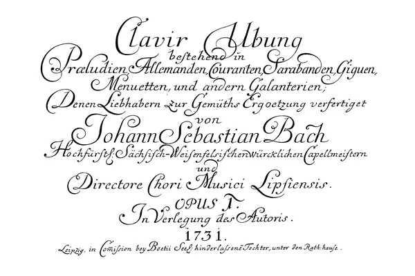 Bach's Titelblad eerste Clavir Ubung Compositie