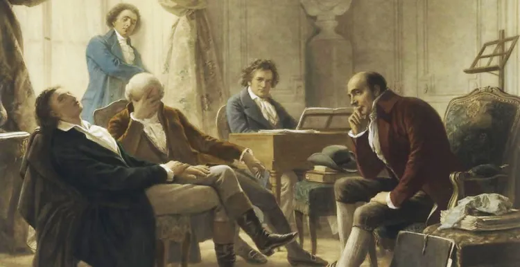 Ludwig van Beethoven met vrienden