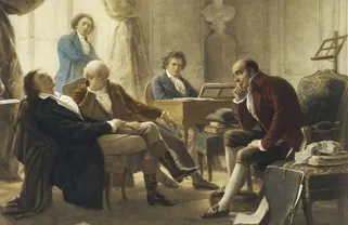 Ludwig van Beethoven met vrienden
