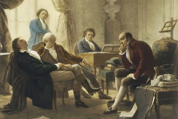 Ludwig van Beethoven met vrienden