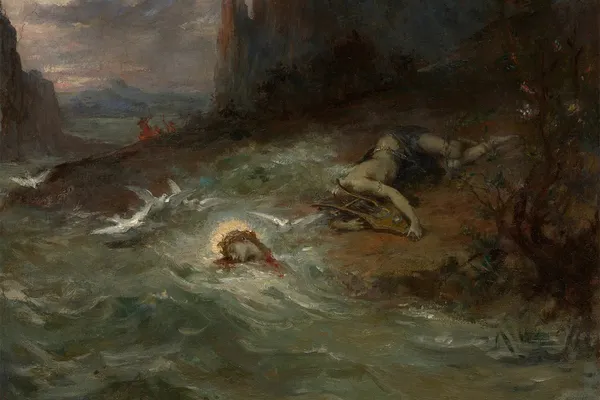De dood van Orpheus; door Henri Leopold Lévi, rond 1870