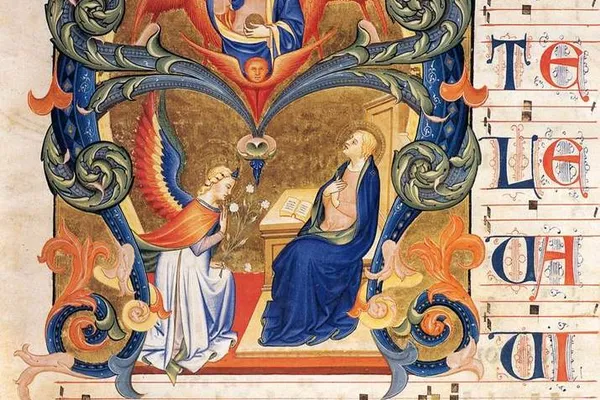 Neumenschrift in een Gregoriaans koorboek