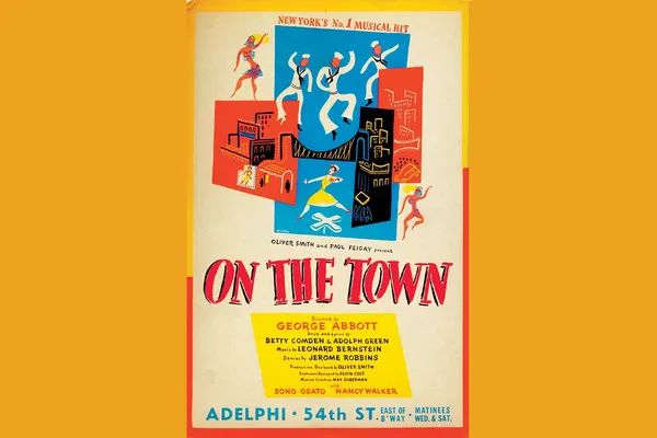 Poster voor Leonard Bernsteins On the Town in het Adelphi Theatre in New York, 1944