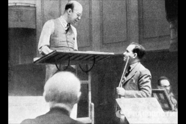 Sergej Prokofjev en David Oistrach, jaartal onbekend