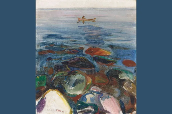 Roeiboot op zee; door Edvard Munch, 1904