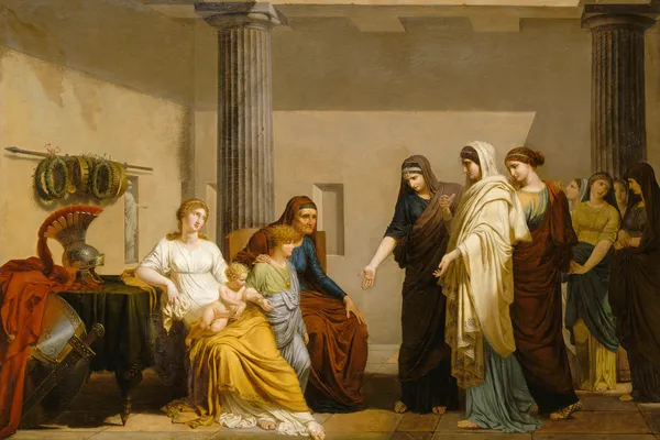 Smeekbede van Romeinse vrouwen bij Corolianus’ moeder en echtgenote