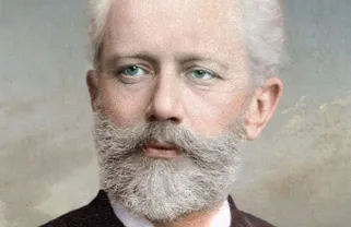 Ingekleurde foto van Pjotr Tsjaikovski uit 1888
