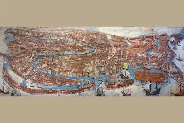 Venetië in vogelvlucht, Gian Battista Arzenti, 1620-30