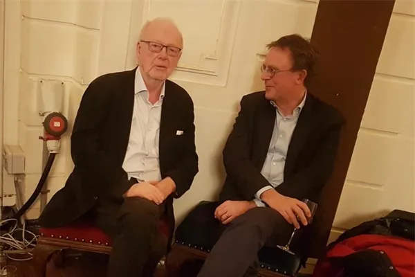 Theo Verbey (r.) met Louis Andriessen, 2018